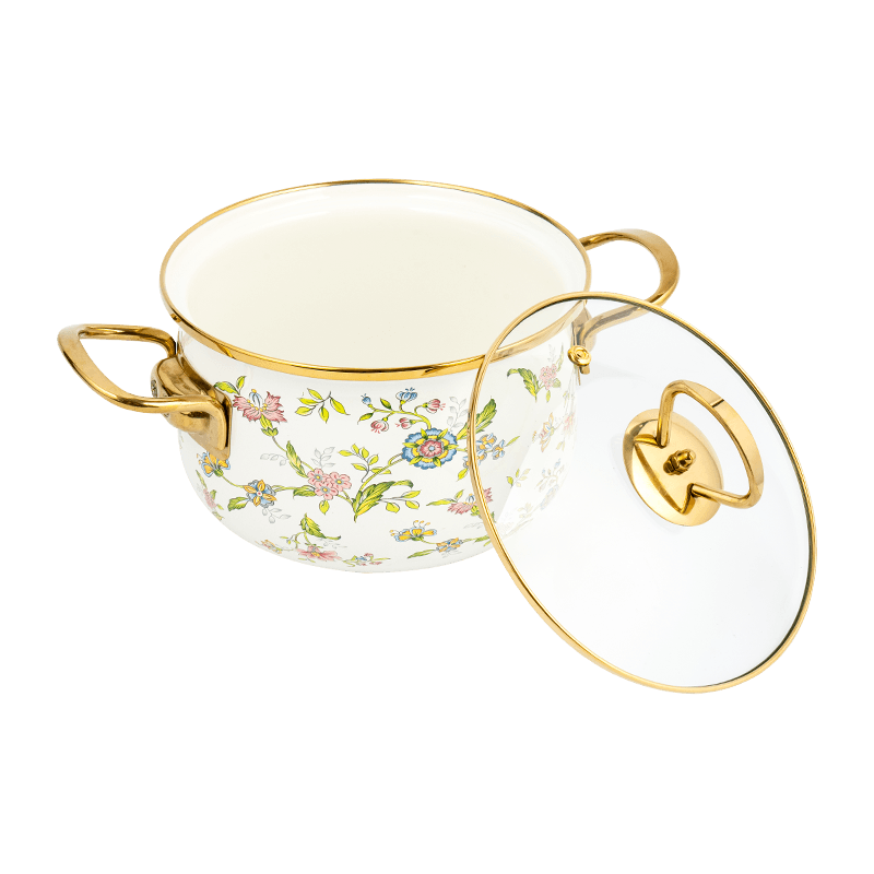 806D-5ステンレス鋼ラウンドリムストックポット煮物エナメルポット