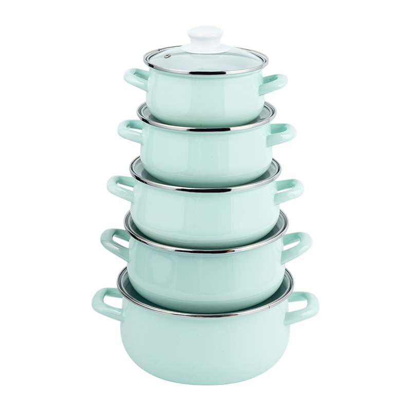 673D-5カラー印刷エナメルストックポット