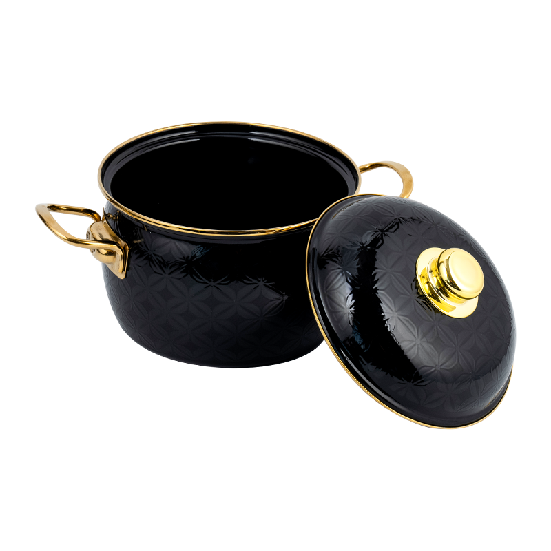 810Dエナメルフラットボトムストックポット