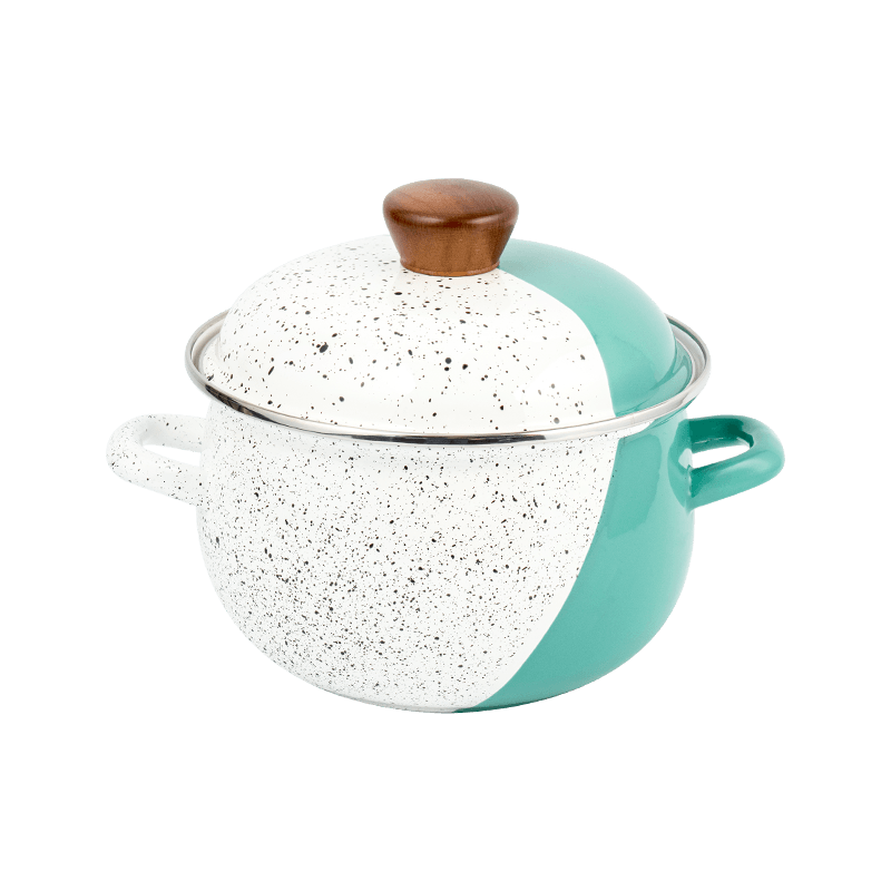 806D-5ステンレス鋼ラウンドリムストックポット煮物エナメルポット