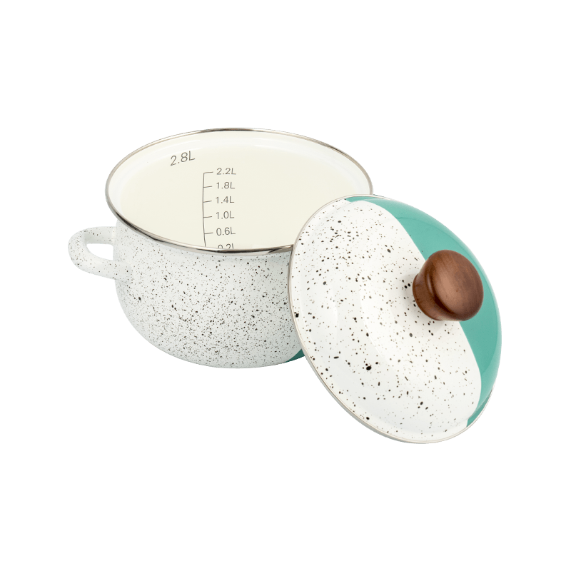 806D-5ステンレス鋼ラウンドリムストックポット煮物エナメルポット