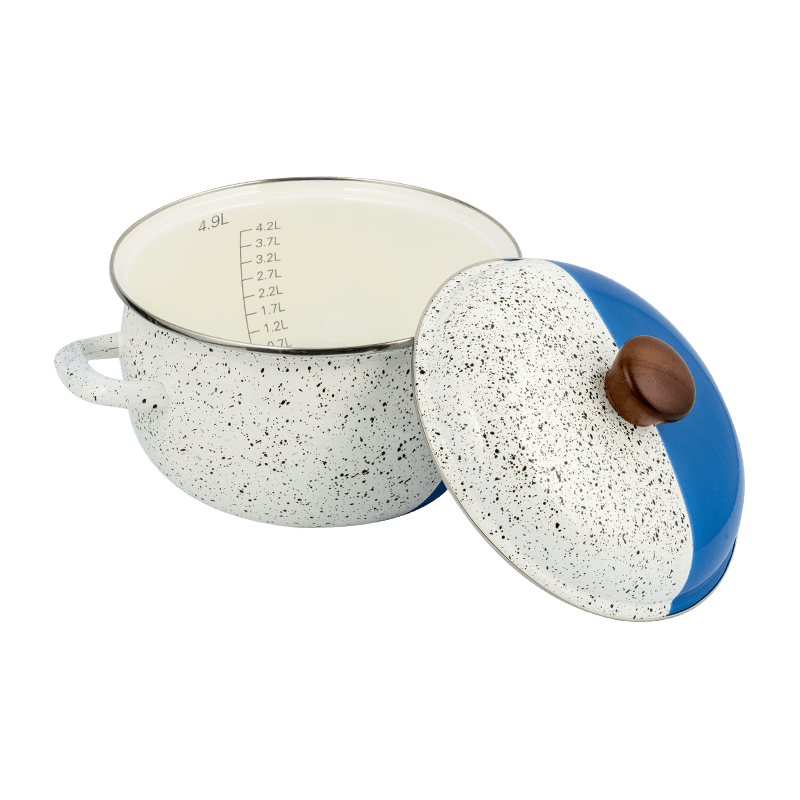 806D-5ステンレス鋼ラウンドリムストックポット煮物エナメルポット