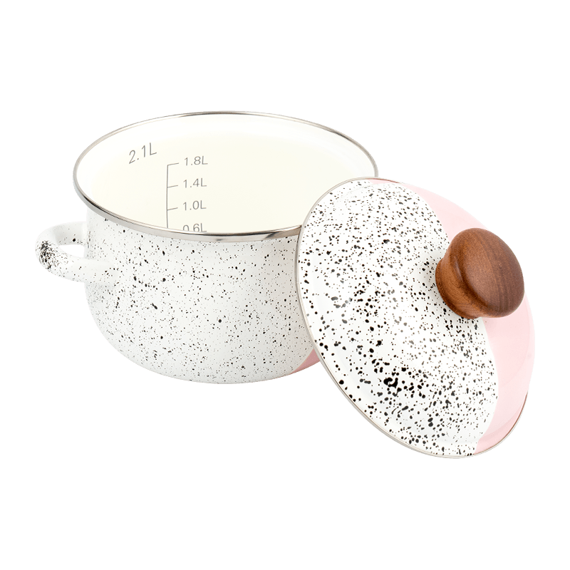 806D-5ステンレス鋼ラウンドリムストックポット煮物エナメルポット