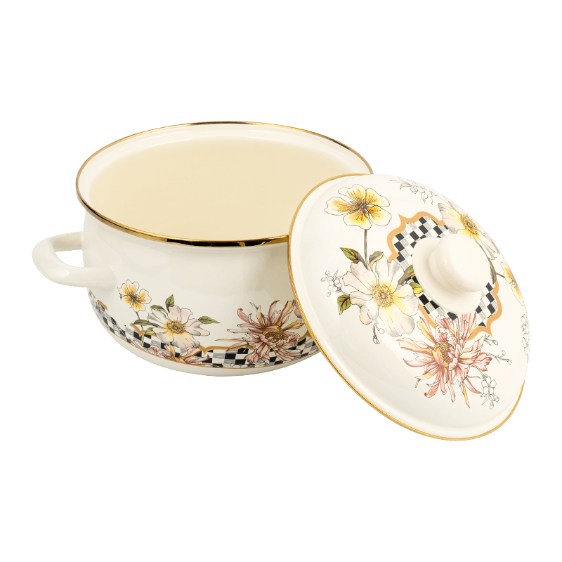 806D-5ステンレス鋼ラウンドリムストックポット煮物エナメルポット