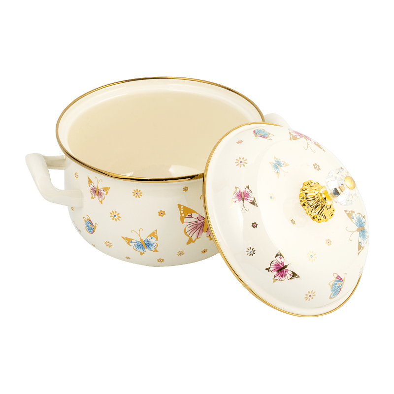 806D-5ステンレス鋼ラウンドリムストックポット煮物エナメルポット