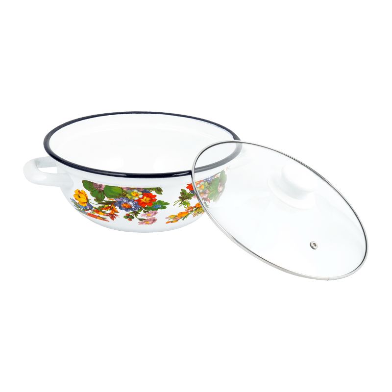 406Dエナメルステンレス鋼ラウンドリムシーフードストックポット