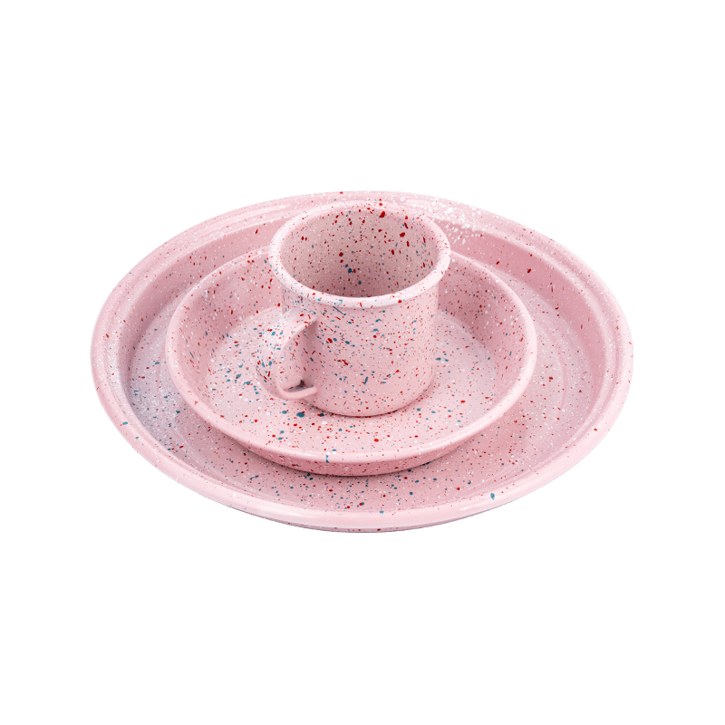 ヨーロッパの花のエナメルティーポットセット