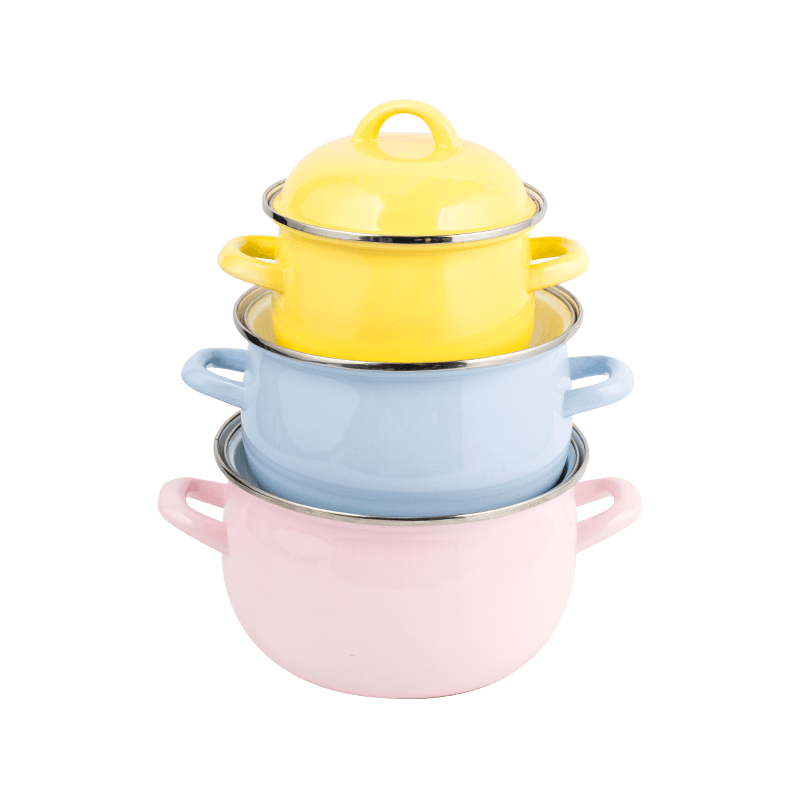 806D-5ステンレス鋼ラウンドリムストックポット煮物エナメルポット