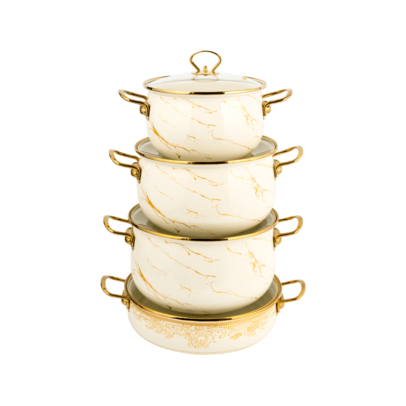 806D-5ステンレス鋼ラウンドリムストックポット煮物エナメルポット