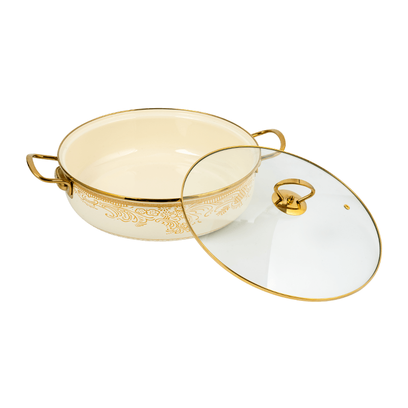 406Dエナメルステンレス鋼ラウンドリムシーフードストックポット